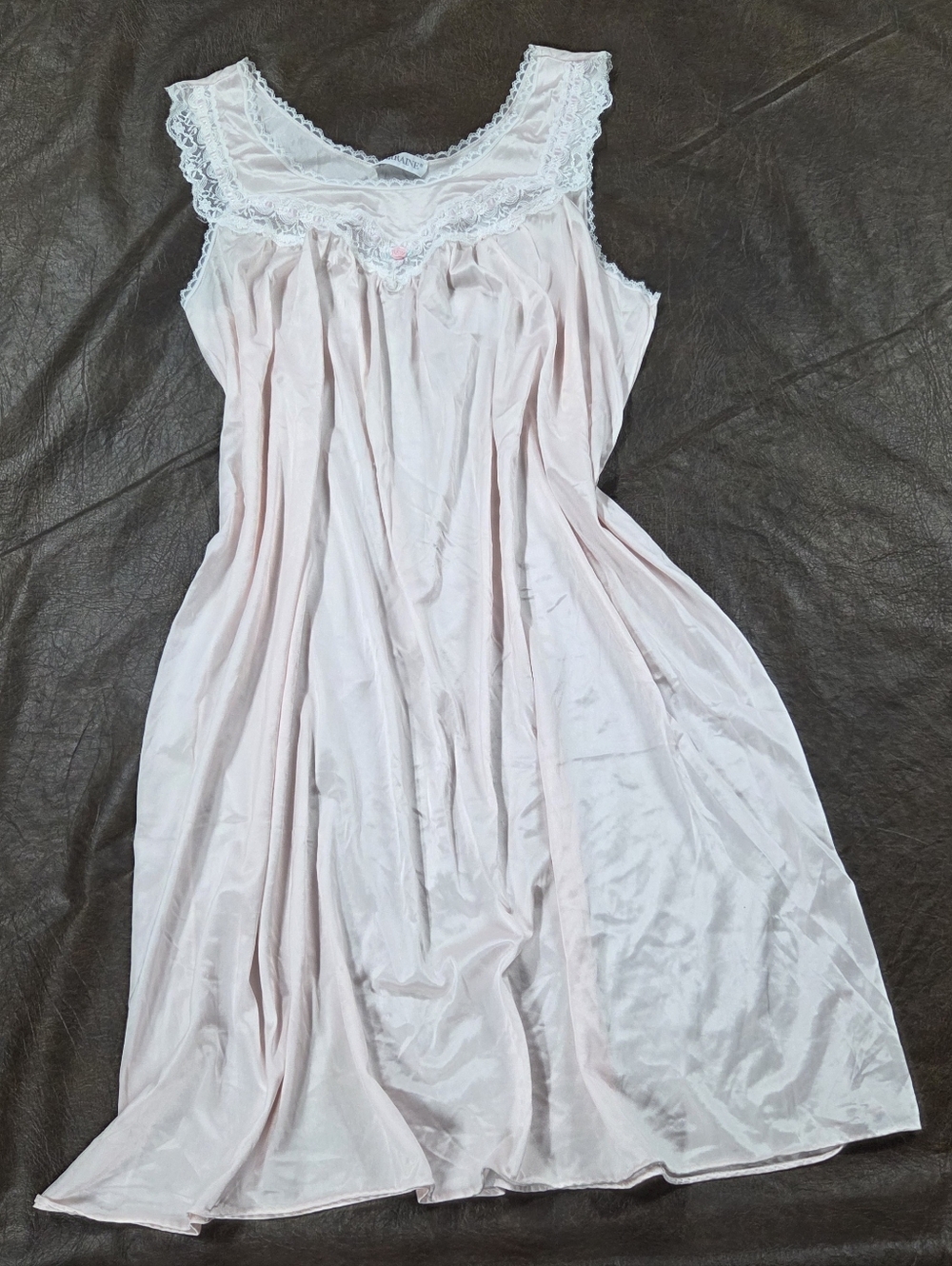 Vintage Baby Pink Lace Lorraine Nightgown size M
